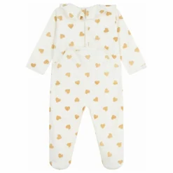 Petit Bateau Pyjamas, Sous-Vêtements|Pyjamas Et Bodies*Pyjama Dors Bien Col Cœurs Pailletés Coton Bio |