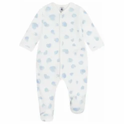 Sale Petit Bateau Pyjama Dors Bien Epais Cœurs Coton Bio | Bleu