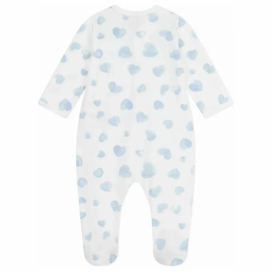 Sale Petit Bateau Pyjama Dors Bien Epais Cœurs Coton Bio | Bleu