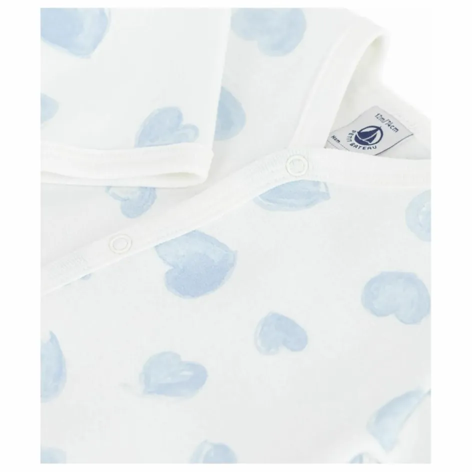 Sale Petit Bateau Pyjama Dors Bien Epais Cœurs Coton Bio | Bleu