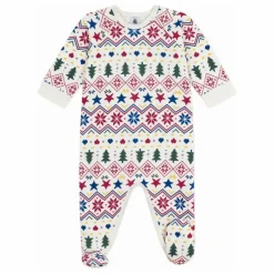 Clearance Petit Bateau Pyjama Dors Bien Noël Coton Bio | Ecru