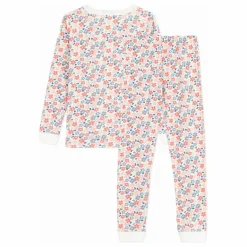 Enfant Petit Bateau Nuit, Sous-Vêtements*Pyjama Fleuri Bords Contrastés Coton Bio |