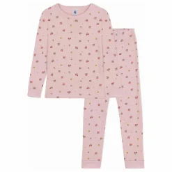 Petit Bateau Pyjama Fleuri Cœurs Coton Bio | Rose