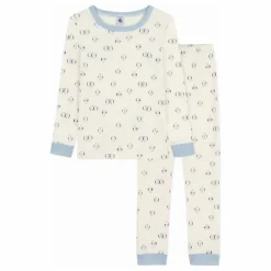 Petit Bateau Pyjama Oiseaux Col Rayé Coton Bio ||Enfant Nuit, Sous-Vêtements|Nuit, Sous-Vêtements