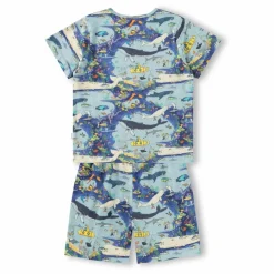 Molo Pyjama Short Luvis Baleines Coton Bio | Bleu