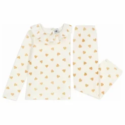 Petit Bateau Pyjama Volants Cœurs Pailletés Coton Bio ||Enfant Nuit, Sous-Vêtements