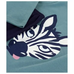 Hot Petit Bateau Pyjama Zèbre Coton Bio | Bleu