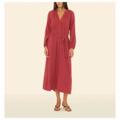 Outlet Xirena Robe Andrea Gaze de Coton | Rouge