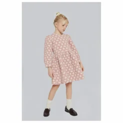 Hot Mipounet Robe Anita Fleurie Jacquard Coton Bio | Rose poudré