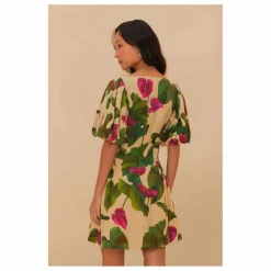 Clearance Robe Anthurium Leaves Lin | Femme Robes, Combinaisons