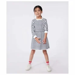 Sale Petit Bateau Robe Bistelle Jersey Lourd Bio | Blanc