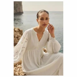 Alma Deia Robe Brodé Manches Longues en Coton Bio ||Femme Robes, Combinaisons