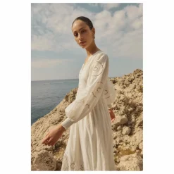 Alma Deia Robe Brodé Manches Longues en Coton Bio ||Femme Robes, Combinaisons