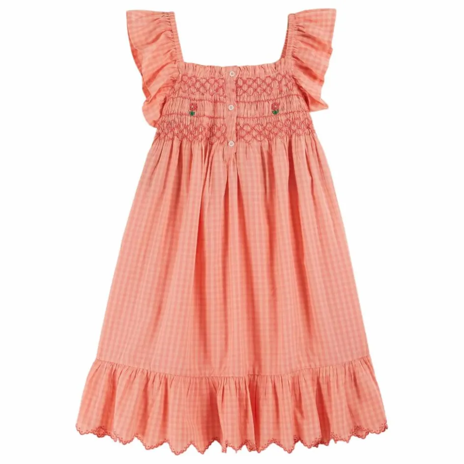 Emile et Ida Robe Brodée Smockée Vichy Pivoine ||Enfant Robes, Combinaisons