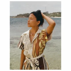 Clearance Soleil Soleil Robe Brodie Clove Lin | Ecru