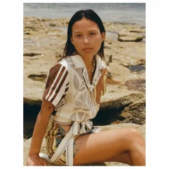 Clearance Soleil Soleil Robe Brodie Clove Lin | Ecru