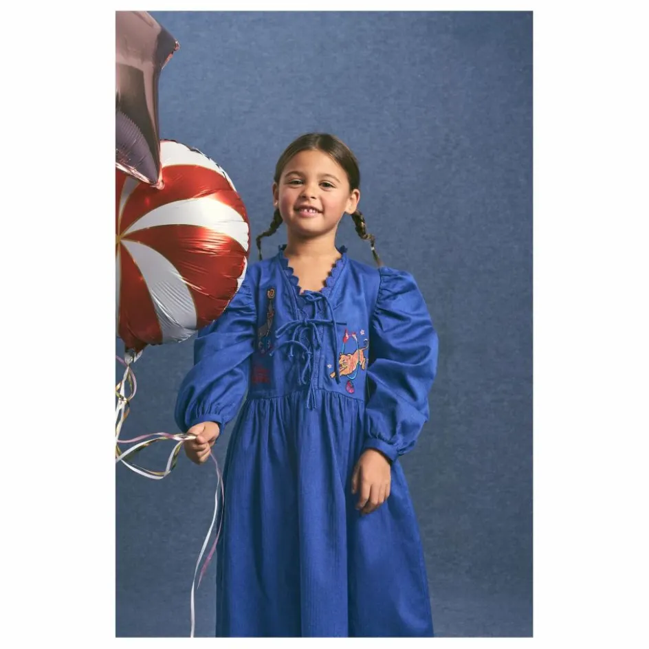 Discount Maison Mangostan Robe Circus Coton Bio | Bleu