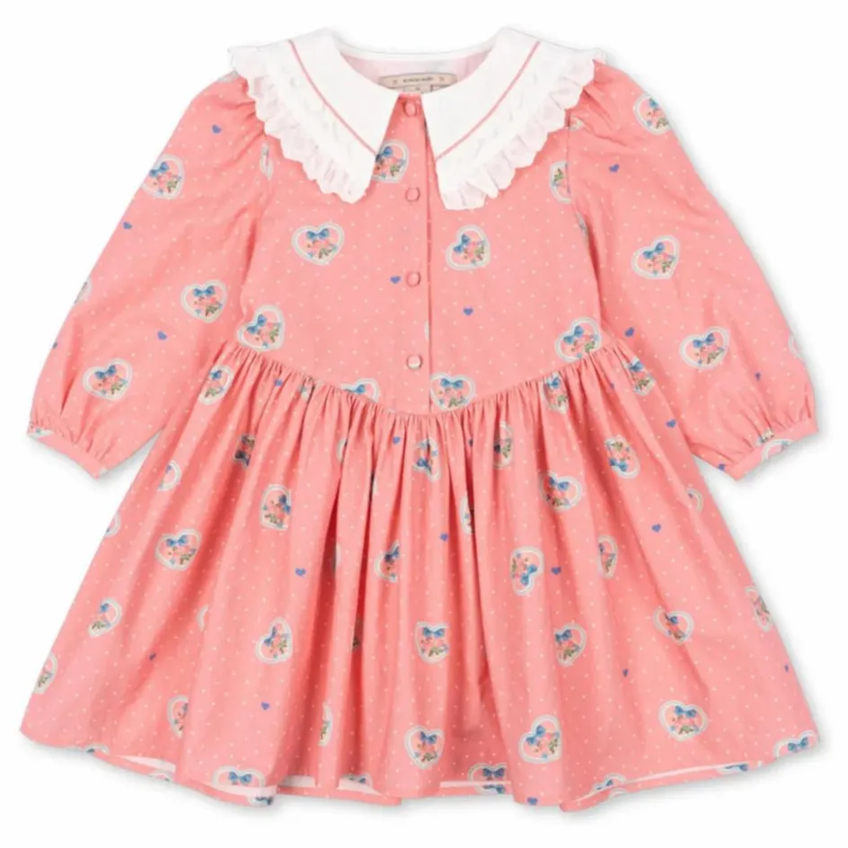 Konges Sløjd Robe Col Cœurs Coton Bio ||Enfant Robes, Combinaisons|Robes