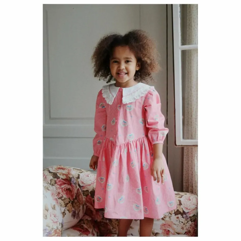 Konges Sløjd Robe Col Cœurs Coton Bio ||Enfant Robes, Combinaisons|Robes