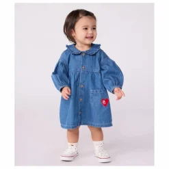 Petit Bateau Robe Col Denim Coton Bio || Robes