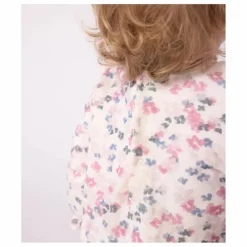 Petit Bateau Robes*Robe Col Volant Fleurie Coton Bio |