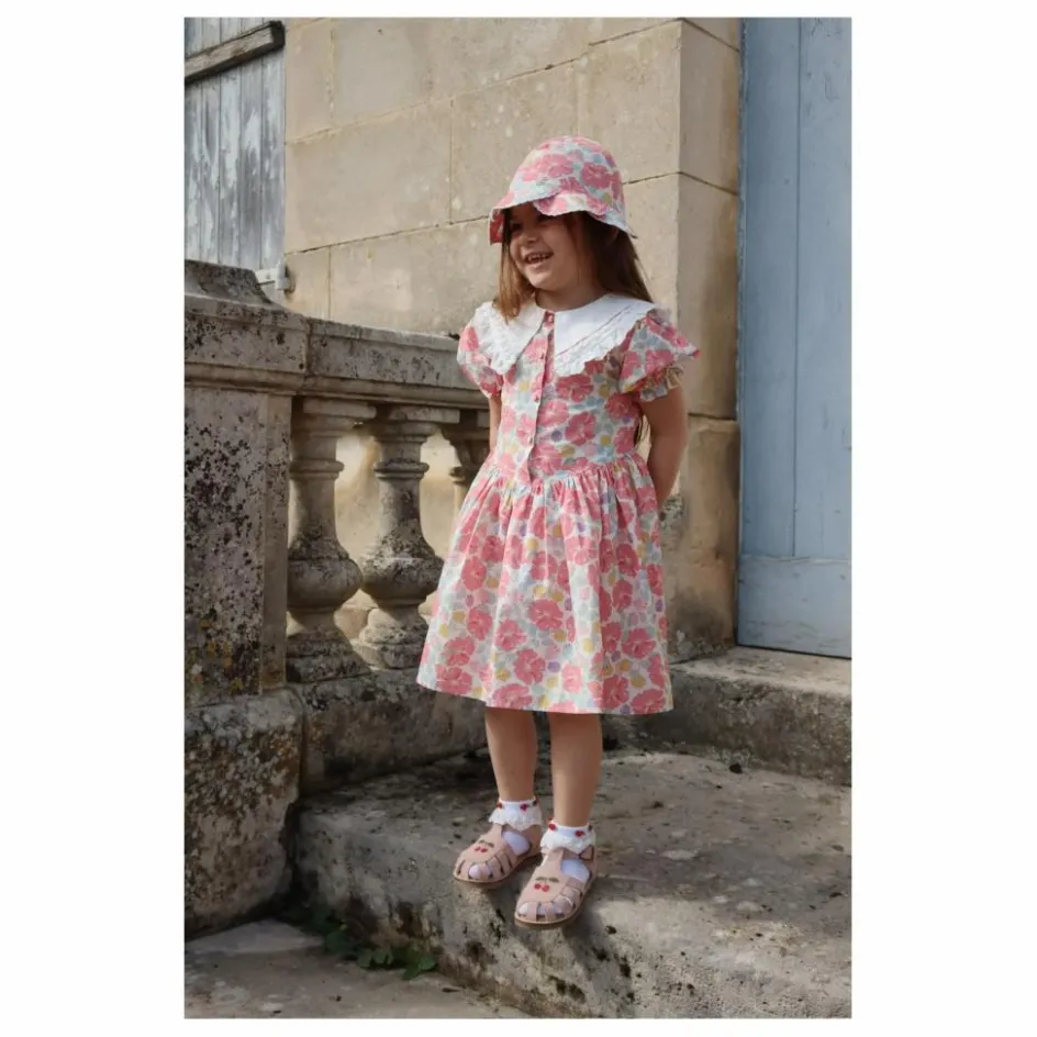 Discount Konges Sløjd Robe Cœur à Col Coton Bio | Framboise