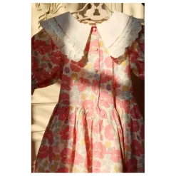 Discount Konges Sløjd Robe Cœur à Col Coton Bio | Framboise