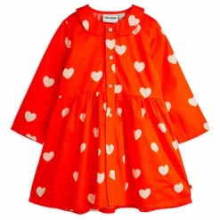 New Mini Rodini Robe Cœurs Coton Bio | Rouge