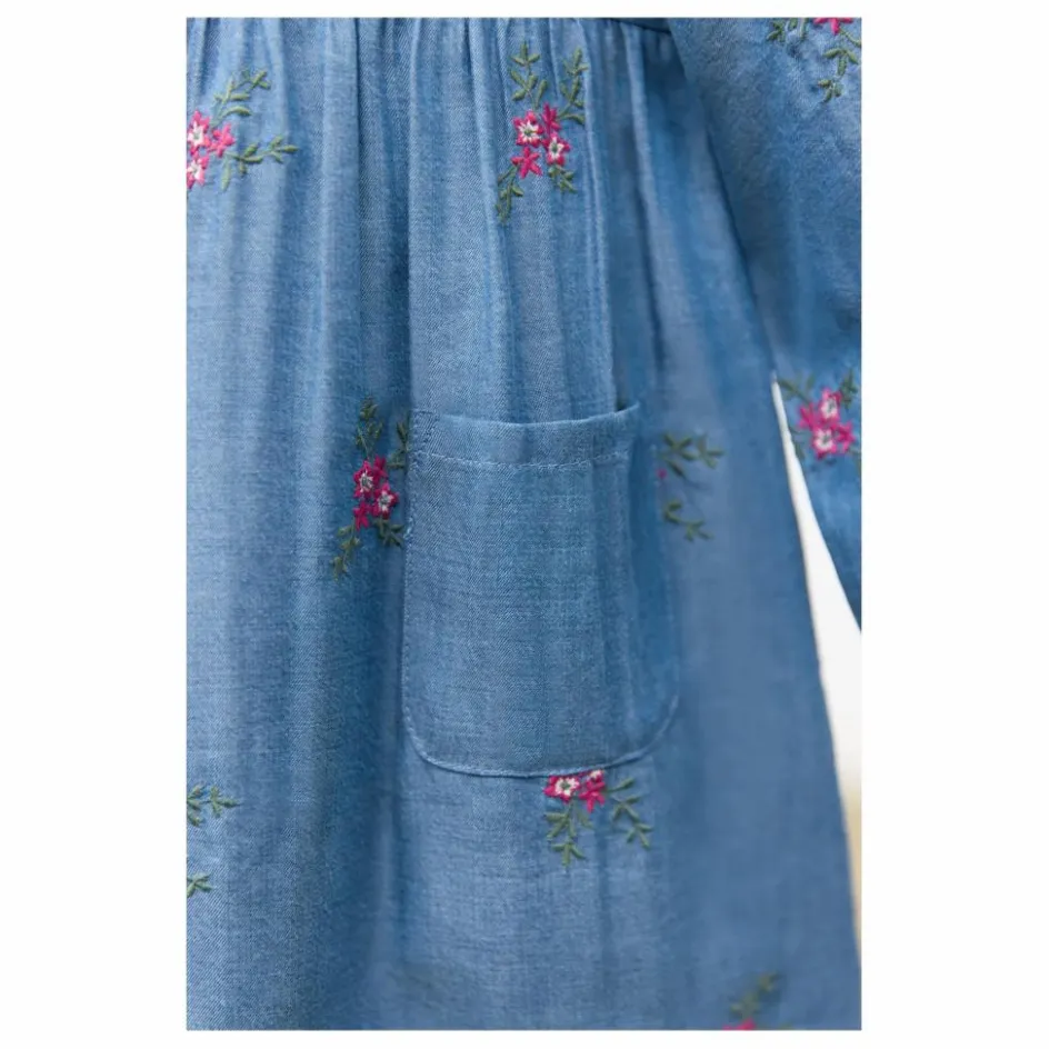 Discount Robe Denim Brodée | Enfant Robes, Combinaisons