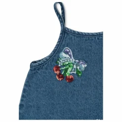 Clearance Konges Sløjd Robe en Jean Sequins Magot Coton Bio | Bleu