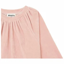 SMALLABLE BASICS Robe Fille Courte à Volants en Velours | Rose poudré