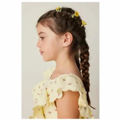 Sale Tocoto Vintage Robe Fleurs Volants | Jaune