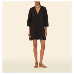 New Xirena Robe Freda Voile de Coton | Noir