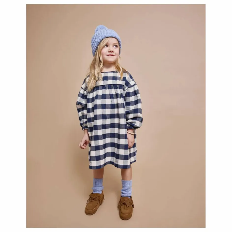 Discount Búho Robe Gingham Carreaux | Bleu marine