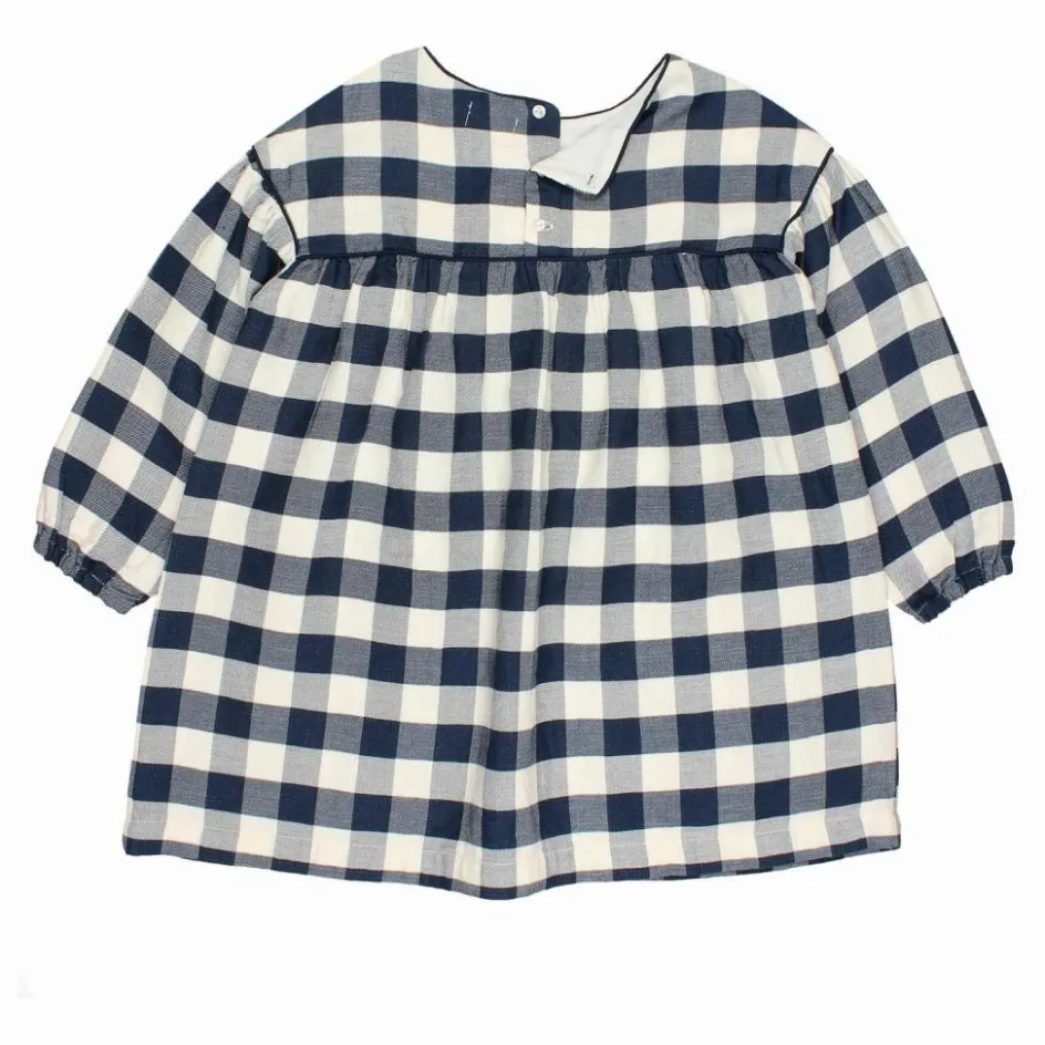 Discount Búho Robe Gingham Carreaux | Bleu marine