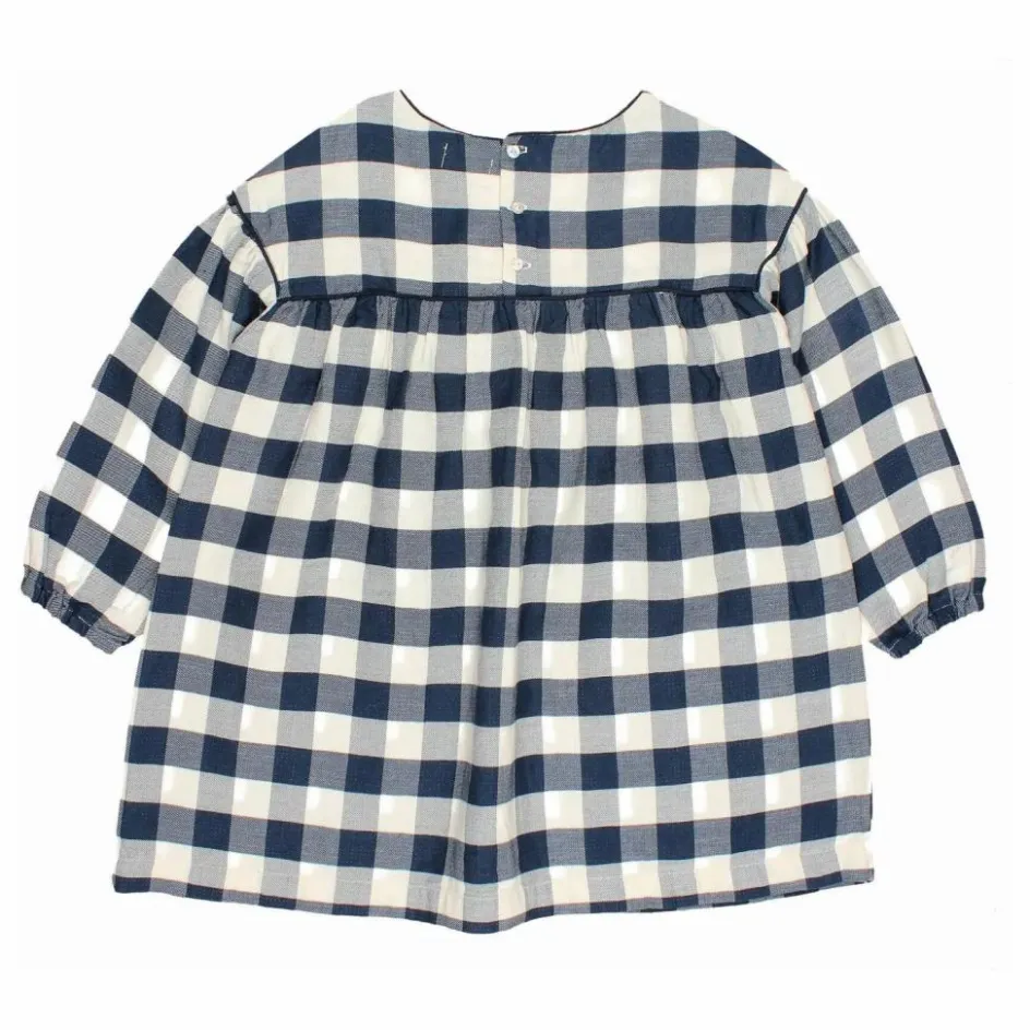 Discount Búho Robe Gingham Carreaux | Bleu marine
