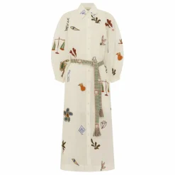 Clearance Alémais Robe Mina Brodée | Blanc