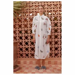Clearance Alémais Robe Mina Brodée | Blanc