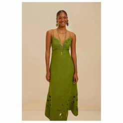Farm Rio Robe Monstera Brodée Lin ||Femme Robes, Combinaisons