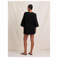 New Peony Robe Pointelle Coton Bio | Noir