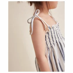 New Búho Robe Rayures Coton Bio | Bleu nuit