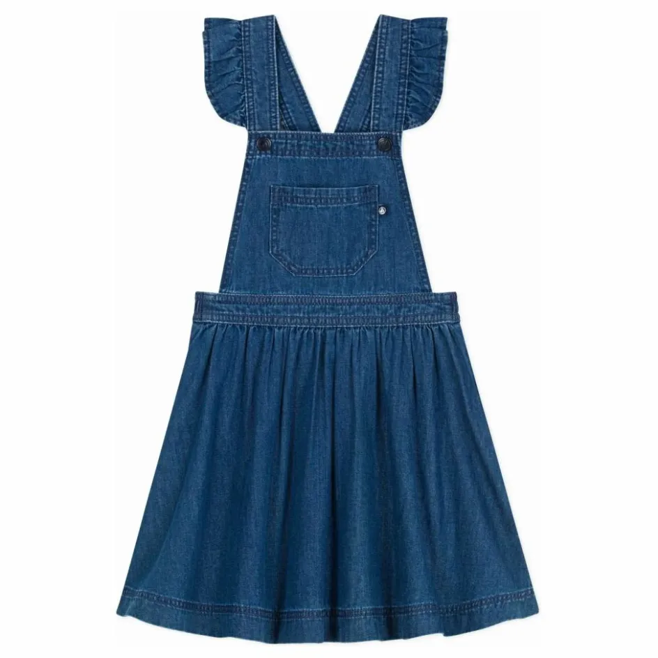 Petit Bateau Robe Salopette Denim Coton Bio ||Enfant Robes, Combinaisons