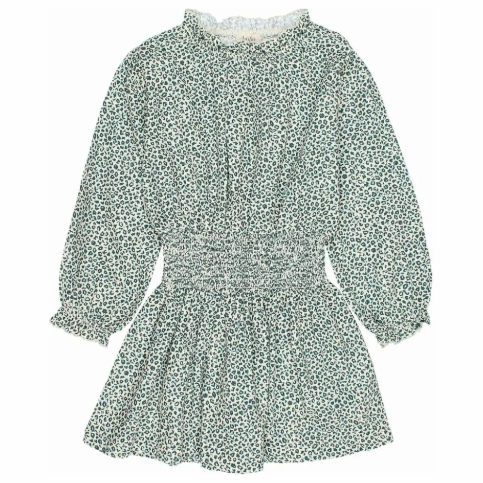 Búho Robe Smockée Volants | Vert Cèdre