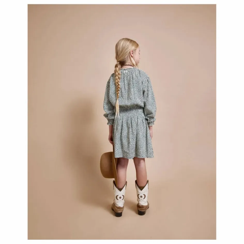 Búho Robe Smockée Volants | Vert Cèdre
