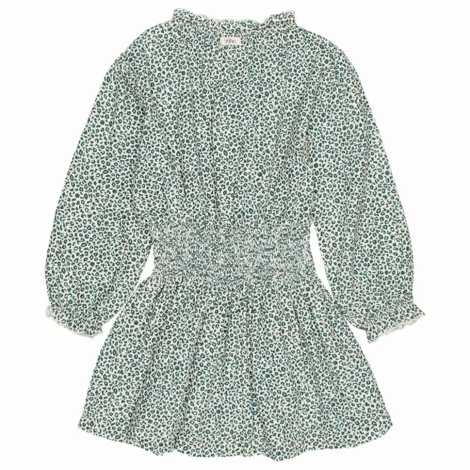 Búho Robe Smockée Volants | Vert Cèdre