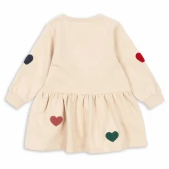 Outlet Konges Sløjd Robe Sweat Lou Cœurs Coton Bio | Rose pêche