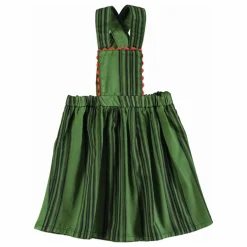 Discount Piupiuchick Robe Tablier Rayée Coton Bio | Vert