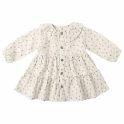 Enfant Quincy Mae Robes, Combinaisons|Robes*Robe Volants Fleurie Gaze de Coton Bio |