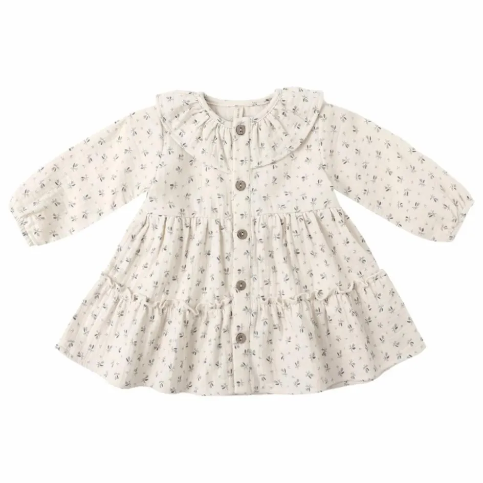 Enfant Quincy Mae Robes, Combinaisons|Robes*Robe Volants Fleurie Gaze de Coton Bio |