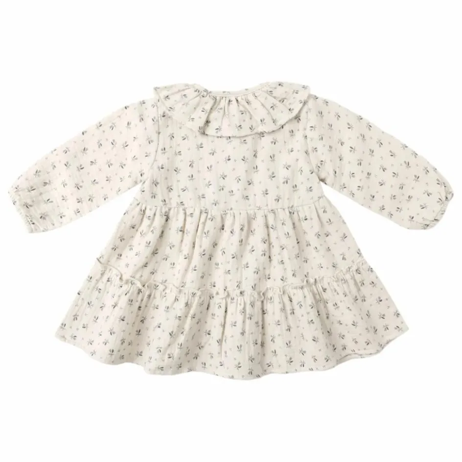 Enfant Quincy Mae Robes, Combinaisons|Robes*Robe Volants Fleurie Gaze de Coton Bio |